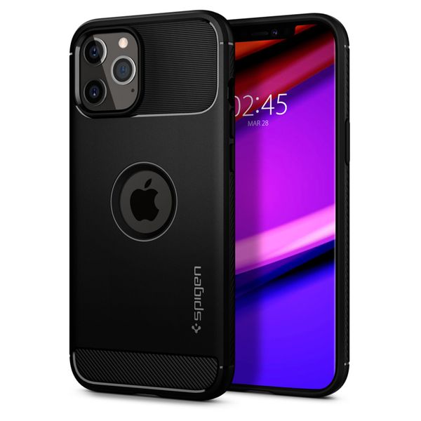 Spigen Rugged Armor Case Schwarz iPhone 12 (Pro)