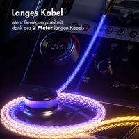 imoshion Leughtendes Schnellladekabel RGB - USB-C zu USB-C Kabel - 2 Meter