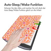 imoshion Design Trifold Hard Case Sleepcover Pocketbook InkPad X Pro - Orange Flowers Connect