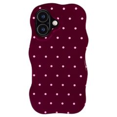 Selencia Vivid Wavy Backcover mit MagSafe Apple iPhone 17 - Happy Dots Burgundy