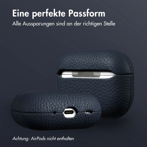 Accezz Echtes Leder Case Apple AirPods Pro 2 - Dunkelblau