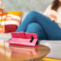 Kleeblumen Klapphülle Fuchsia für Motorola Moto G6