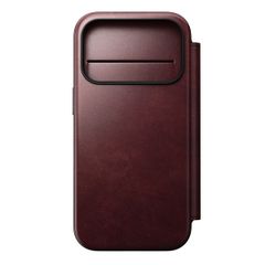 Nomad Modern Horween Leather Folio Bookcase mit MagSafe Apple iPhone 17 Pro - Burgundy