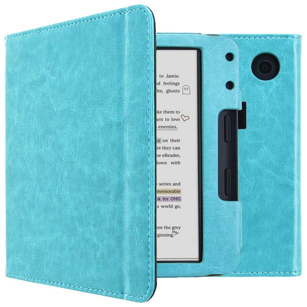 imoshion Vegan Leather Klapphülle für das Kobo Libra Colour - Hellblau