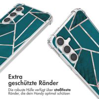 imoshion Design Hülle mit Band Samsung Galaxy S24 Plus - Petrol Green Graphic