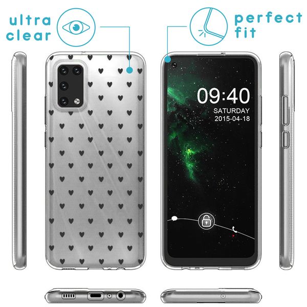 imoshion Design Hülle Samsung Galaxy A02s - Herzen - Schwarz