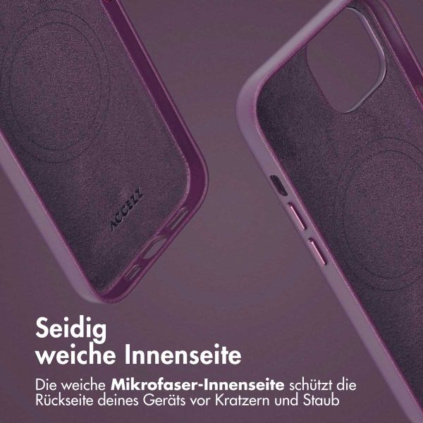 Accezz 2-in-1 Klapphülle aus Leder mit MagSafe für das iPhone 15 - Heath Purple