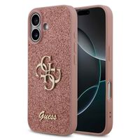 Guess 4G Metal Logo Back Cover mit Glitter Apple iPhone 17 - Rosa