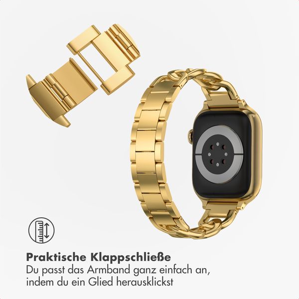 Selencia Chain Armband für Apple Watch Series 1 - 9 / SE (38/40/41 mm) | Series 10 / 11 (42 mm) - Gold