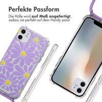 imoshion Design Hülle mit Band Apple iPhone 11 - Tropical Violet Flowers Connect
