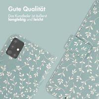 imoshion Design Klapphülle Samsung Galaxy A51 - Smoke Green Flowers