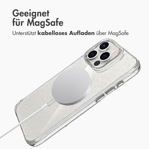 imoshion Klare Glitter Backcover mit MagSafe Apple iPhone 16 Pro - Silber