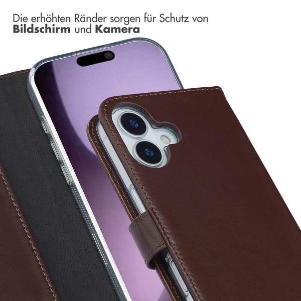 Selencia Echtleder Klapphülle Apple iPhone 17 - Braun