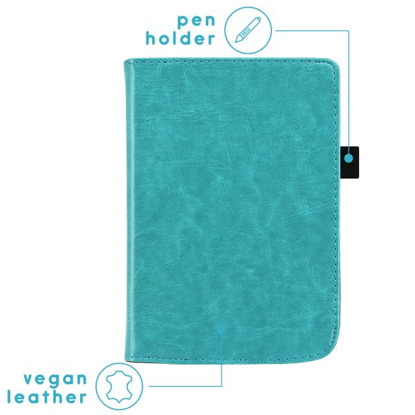 imoshion Vegan Leather Klapphülle Pocketbook Touch Lux 5 / HD 3 / Basic Lux 4 / Vivlio Lux 5 - Hellblau