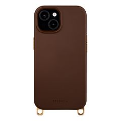 Selencia Rivièra Backcover mit MagSafe mit abnehmbaren Haken Apple iPhone 14 / 13 - Choco Brown