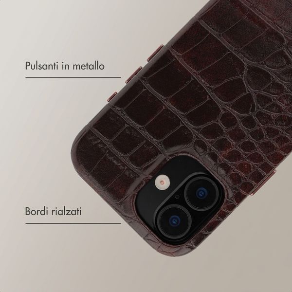 Selencia Croco Backcover mit MagSafe Apple iPhone 16 - Choco Brown