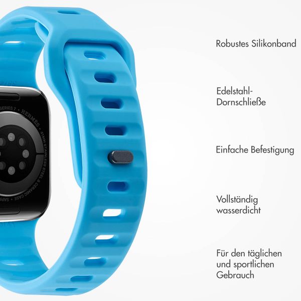 imoshion Active Sport Silikonarmband für die Apple Watch Series 1-10 / SE / Ultra (2) (44/45/46/49 mm) - Blau