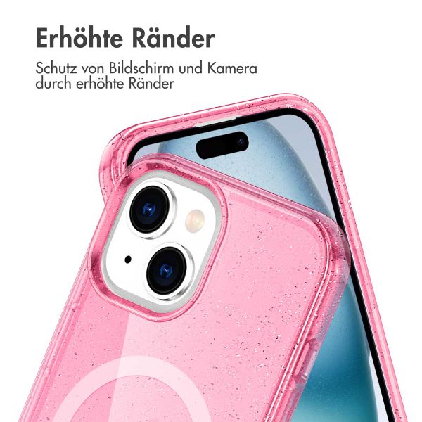imoshion Sparkle Back Cover mit MagSafe Apple iPhone 15 - Glitzer Rosa