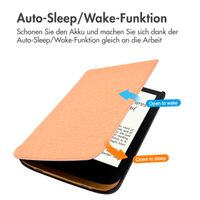 imoshion Canvas Sleepcover Klapphülle für das Pocketbook Touch Lux 5 / HD 3 / Basic Lux 4 / Vivlio Lux 5 - Peach