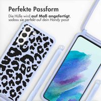 imoshion Silikonhülle design mit Band für das Samsung Galaxy S21 FE - Animal Lila