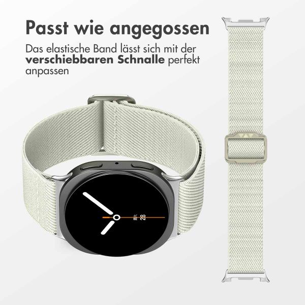 imoshion Elastisches Nylonarmband für das Samsung Galaxy Watch 8 (Classic) - 40 / 44 / 46mm - Beige