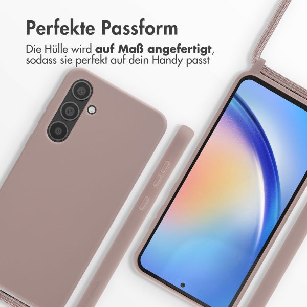 imoshion Silikonhülle mit Band für das Samsung Galaxy A35 - Sand Pink