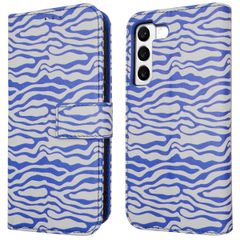imoshion Design Klapphülle Samsung Galaxy S22 - White Blue Stripes