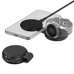 imoshion 2-in-1 kabelloses Reiseladegerät 25 W - Smartphone / Ohrhörer / Samsung Watch - Qi2.2 – Schwarz