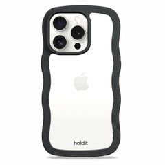 Holdit Wavy Case für das iPhone 15 Pro Max - Black / Transparent