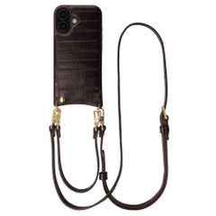 Selencia Nova Echtleder Backcover mit Kartenhalter Apple iPhone 16 - Dark Chocolate