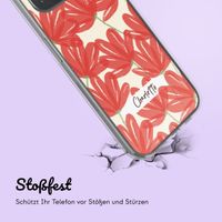 Personalisierte Hülle mit Blumen iPhone 14 - Transparent