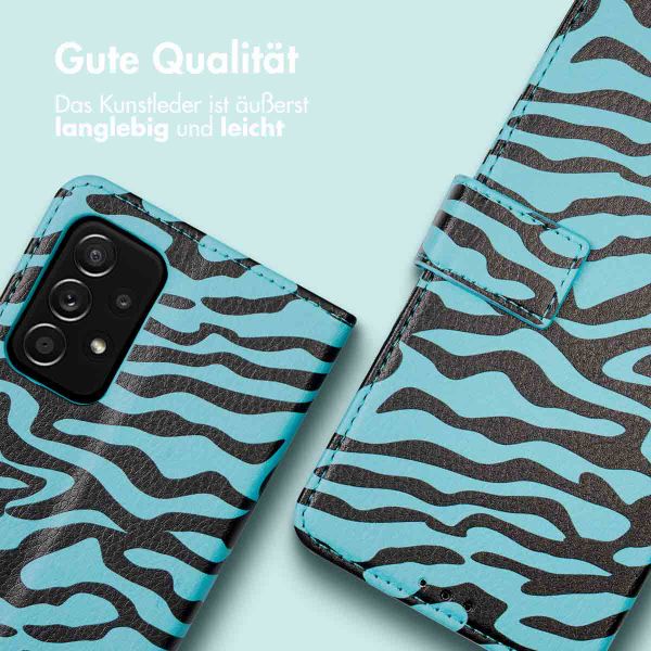 imoshion ﻿Design Klapphülle für das Samsung Galaxy A52(s) (5G/4G) - Black Blue Stripes