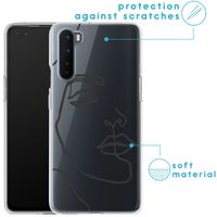 imoshion Design Hülle OnePlus Nord - Abstraktes Gesicht - Schwarz