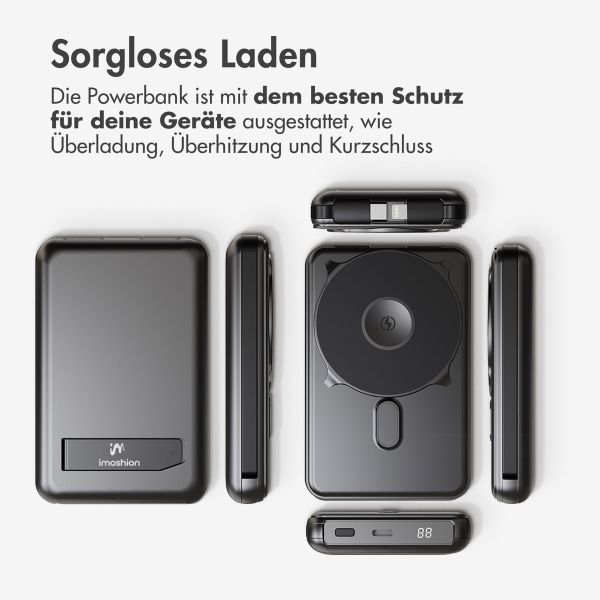 imoshion MagSafe Powerbank 10.000 mAh + Accezz Ultra Slim GaN Ladegerät + Accezz USB-C- auf USB-C-Kabel - 1 Meter - Schwarz