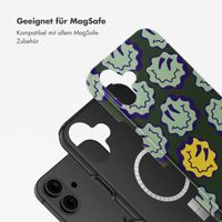 Selencia Vivid Tough Back Cover MagSafe für das iPhone 16 - Wavy Smiley Green