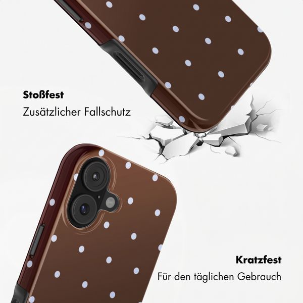Selencia Vivid Back Cover Apple iPhone 17 - Happy Dots Chocolate