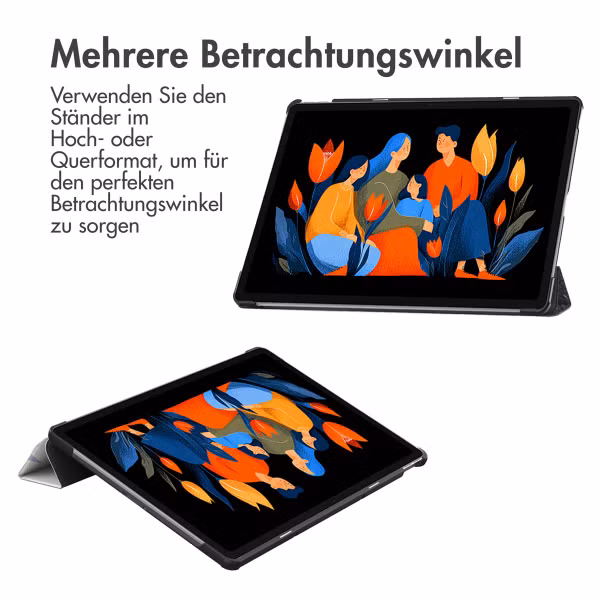 imoshion Design Trifold Klaphülle Lenovo Idea Tab Plus - Flowers Distance