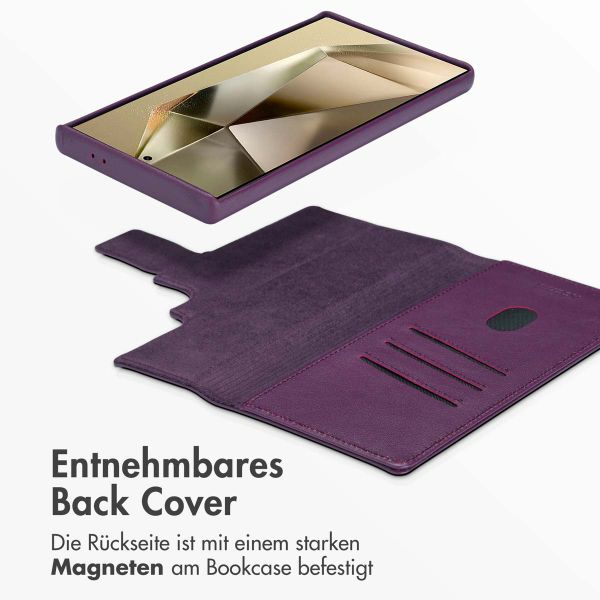 Accezz 2-in-1 Klapphülle aus Leder mit MagSafe für das Samsung Galaxy S24 Ultra - Heath Purple