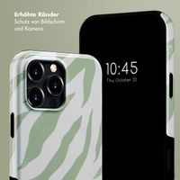 Selencia Vivid Tough Back Cover MagSafe für das Apple iPhone 16 Pro Max - Colorful Zebra Sage Green