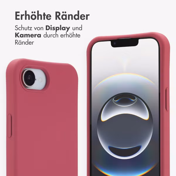 imoshion Color Backcover mit abnehmbarem Handykette und MagSafe Apple iPhone 16e - Red Raspberry