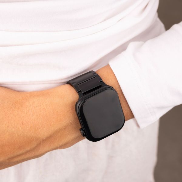 Accezz Mattes Titanstahlarmband für das  Apple Watch Series 1 t/m 9 / SE (38/40/41 mm) | Series 10 / 11 (42 mm) - Schwarz