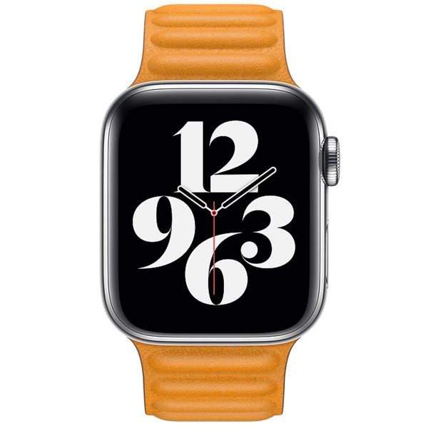 Apple Leather Link für die Apple Watch Series 1-9 / SE - 38/40/41 mm / Series 10 - 42 mm - Größe M/L - California Poppy