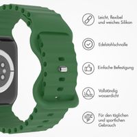 imoshion Athletisches Silikonarmband für die Apple Watch Series 1 bis 9 / SE (38/40/41 mm) | Series 10 (42 mm) - Dunkelgrün