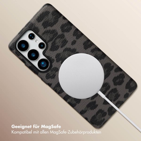 Selencia Sabi Backcover Leopardenmuster mit MagSafe Samsung Galaxy S25 Ultra - Midnight Black