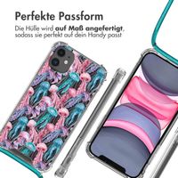 imoshion Design Hülle mit Band Apple iPhone 11 - Jellyfish Watercolor
