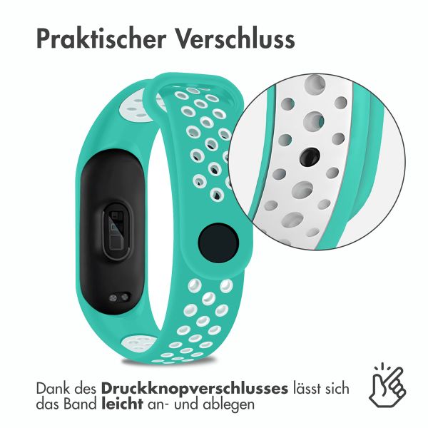 imoshion Silikonband Sport für das Xiaomi Mi Band 7 - Mintgrün / Weiß