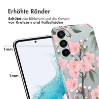 imoshion Design Hülle für das Samsung Galaxy A54 (5G) - Blume - Rosa / Grün