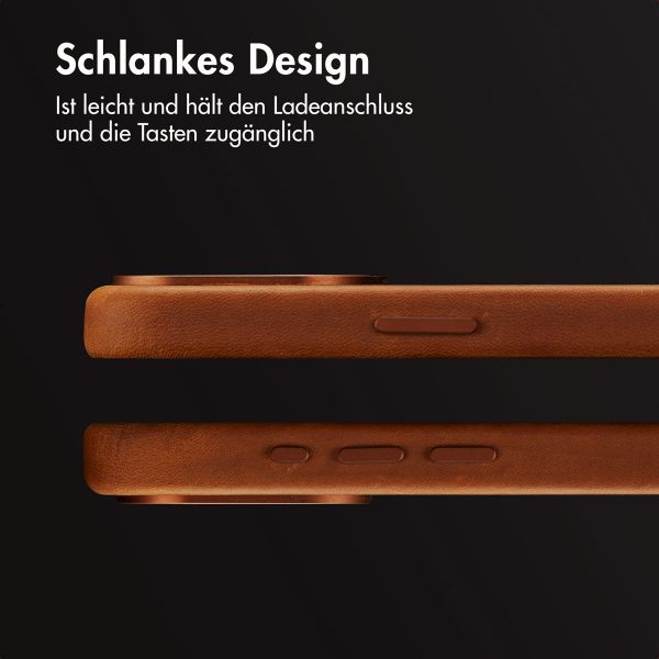 Accezz Vintage Leather Magsafe Backcover Apple iPhone 15 Pro Max - Tabacco Cognac