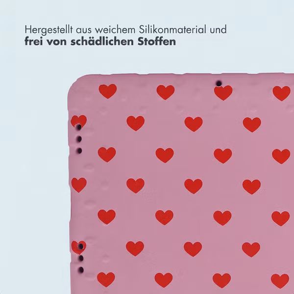 imoshion Kinder­sicheres Design Backcover mit Griff Samsung Galaxy Tab A11 Plus / A9 Plus - Herzchen