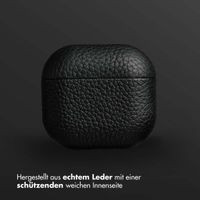 Accezz Echtes Leder Case Apple AirPods 4 - Schwartz